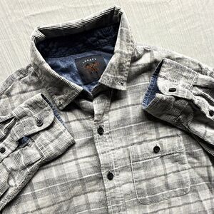 Copper & Oak Gray Plaid Cotton Woven Button-Down Long Sleeve Shirt Men’s S